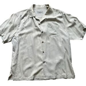 Tommy Bahama 100% Silk Hawaiian Shirt XL Floral Aloha Camp Button Front Relaxed